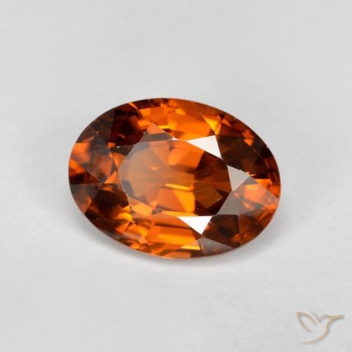 Zircão Laranja escuro Natural 1.74ct, oval, VVS