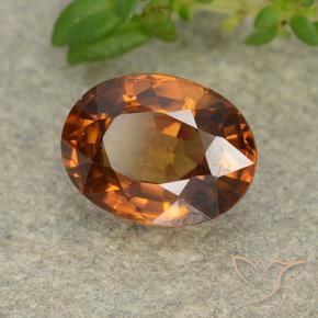 Zircão Laranja médio-escuro Natural 2.00ct, oval, VVS-VS