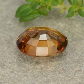 Zircão Laranja médio-escuro Natural 2.00ct, oval, VVS-VS