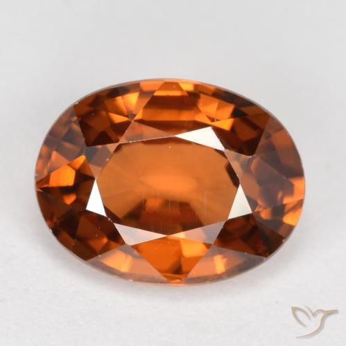 Zircônia laranja de 1,94 quilates, corte oval de 8 x 6,2 mm da Tanzânia, Photo A