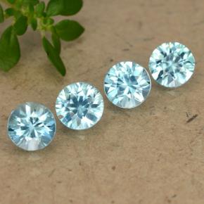 Pedras preciosas de Zircão Céu azul natural de 2.11 ct, Corte Redondo, VVS-VS