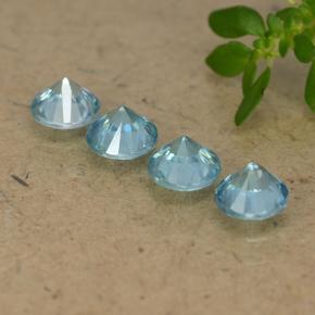 Pedras preciosas de Zircão Céu azul natural de 2.11 ct, Corte Redondo, VVS-VS