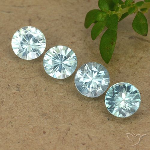 Pedras preciosas de zircão azul natural de 2,04 ct, corte redondo, VVS