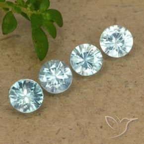 Pedras preciosas de zircão azul natural de 2,04 ct, corte redondo, VVS