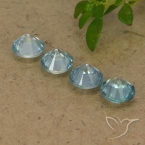 Pedras preciosas de zircão azul natural de 2,04 ct, corte redondo, VVS