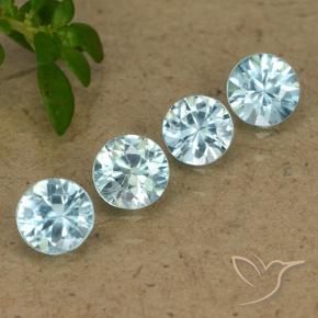 Pedras preciosas de Zircão Azul claro natural de 2.08 ct, Redondo, VVS