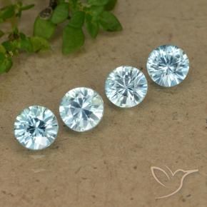 Pedras preciosas de Zircão Bebê azul natural de 2.08 ct, Redondo, VVS