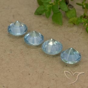 Pedras preciosas de Zircão Bebê azul natural de 2.08 ct, Redondo, VVS