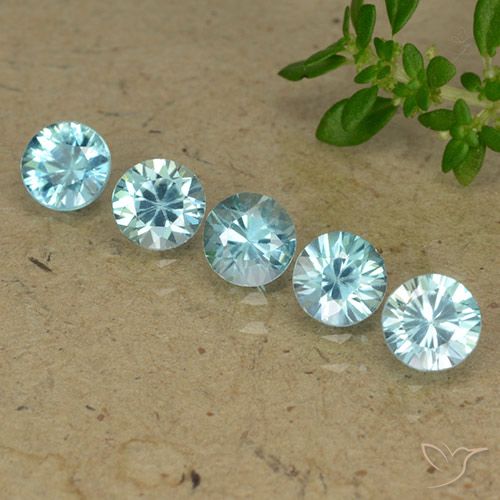 2.78ctw Natural Azul claro Zircão, Redondo, VVS