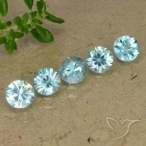 Pedras preciosas de Zircão Azul claro natural de 2.78 ct, Redondo, VVS