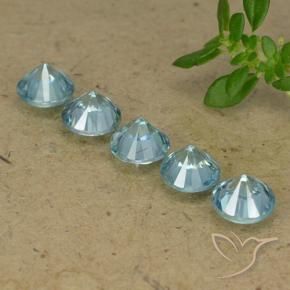 Pedras preciosas de Zircão Azul claro natural de 2.78 ct, Redondo, VVS