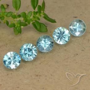 Pedras preciosas de Zircão Aqua Blue natural de 2.81 ct, Redondo, VVS