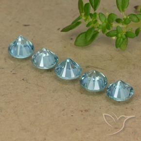 Pedras preciosas de Zircão Aqua Blue natural de 2.81 ct, Redondo, VVS