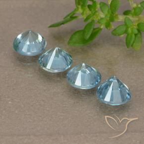 Pedras preciosas de Zircão Bebê azul natural de 1.85 ct, Redondo, VVS-VS