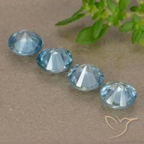 Pedras preciosas de Zircão Azul claro natural de 1.84 ct, Redondo, VVS-VS