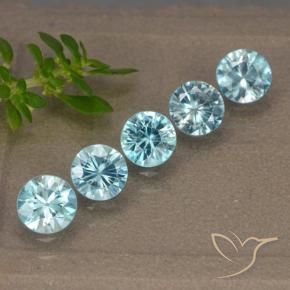 Pedras preciosas de Zircão Azul claro natural de 2.74 ct, Redondo, VVS-VS