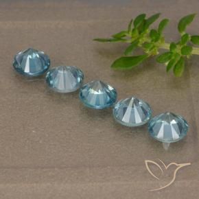 Pedras preciosas de Zircão Azul claro natural de 2.74 ct, Redondo, VVS-VS