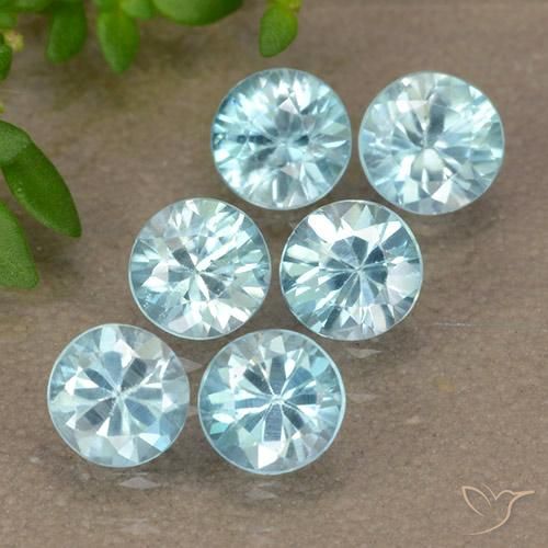 Pedras preciosas de zircão azul natural de 3,01 ct, corte redondo, VVS