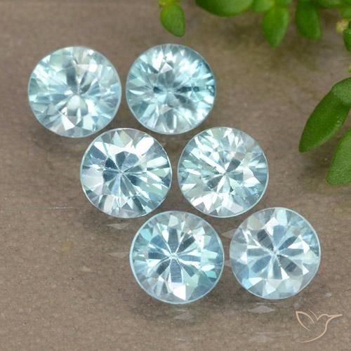 Pedras preciosas de zircão azul natural de 3,01 ct, corte redondo, VVS