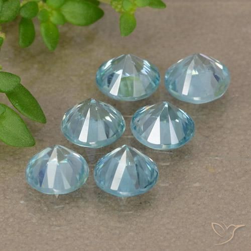 Pedras preciosas de zircão azul natural de 3,01 ct, corte redondo, VVS