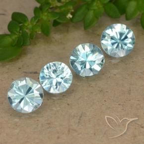 Pedras preciosas de Zircão Azul claro natural de 2.13 ct, Redondo, VS