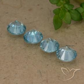 Pedras preciosas de Zircão Azul claro natural de 1.99 ct, Redondo, VVS