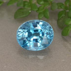 Zircão Azul Natural 2.22ct, Corte Oval, VVS