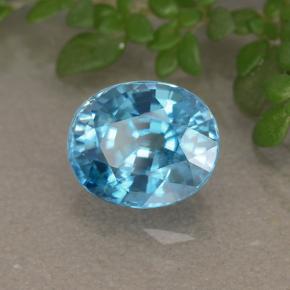 Zircão Azul Natural 2.22ct, Corte Oval, VVS