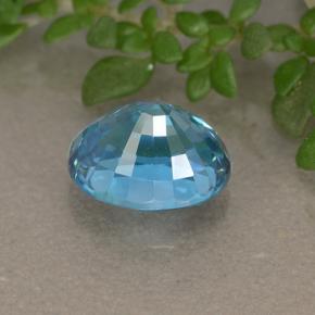 Zircão Azul Natural 2.22ct, Corte Oval, VVS