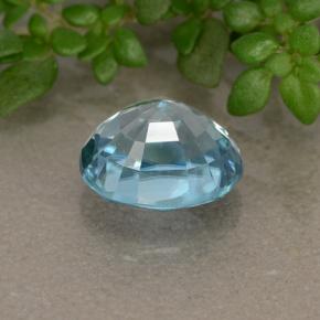 Zircão azul natural 2,18ct, corte oval, VVS