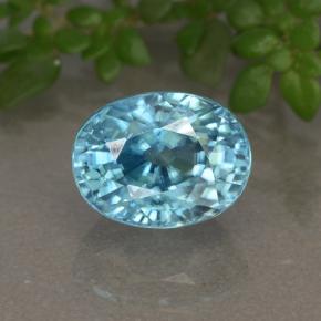 Zircão azul natural 2,81ct, corte oval, VVS