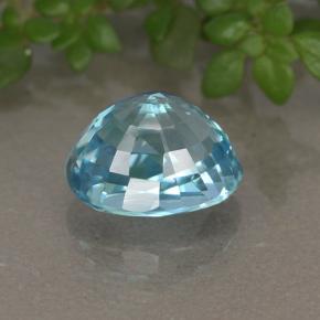 Zircão azul natural 2,81ct, corte oval, VVS