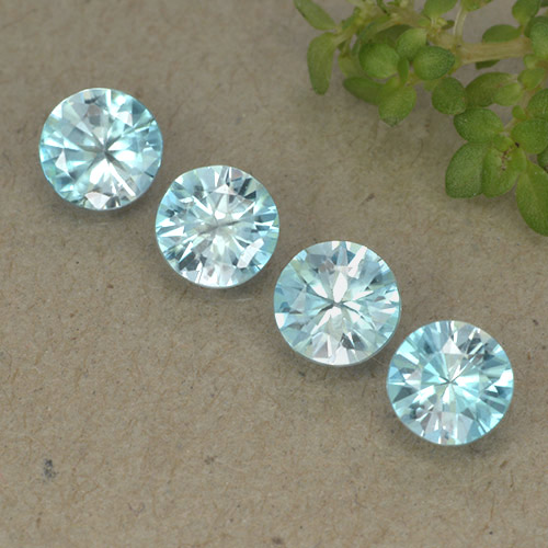 Pedras preciosas de zircão azul natural de 1,94 ct, corte redondo, VVS