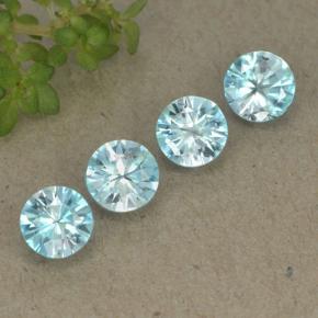 Pedras preciosas de zircão azul natural de 1,94 ct, corte redondo, VVS