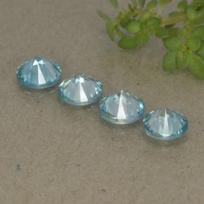 Pedras preciosas de zircão azul natural de 1,94 ct, corte redondo, VVS
