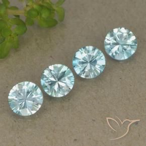 Pedras preciosas de Zircão Bebê azul natural de 2.06 ct, Redondo, VVS