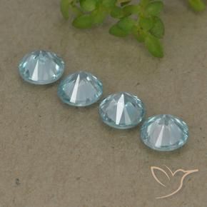 Pedras preciosas de Zircão Bebê azul natural de 2.06 ct, Redondo, VVS