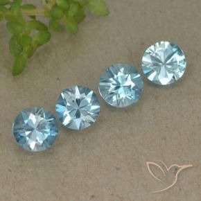 Pedras preciosas de Zircão Azul bebê intenso natural de 1.94 ct, Redondo, VVS