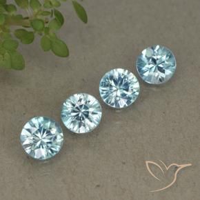 Pedras preciosas de Zircão Azul claro natural de 2.03 ct, Redondo, VVS