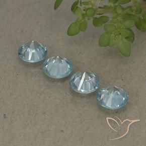 Pedras preciosas de Zircão Azul claro natural de 2.03 ct, Redondo, VVS
