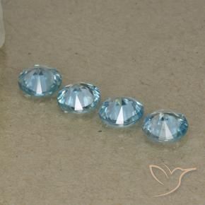 Pedras preciosas de Zircão Azul natural de 1.70 ct, Redondo, VVS-VS