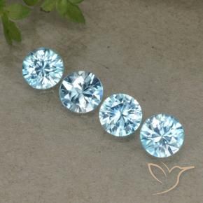 Pedras preciosas de Zircão Bebê azul natural de 2.08 ct, Redondo, VVS-VS