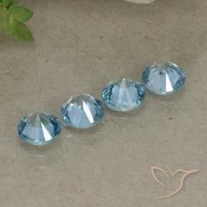 Pedras preciosas de Zircão Bebê azul natural de 2.08 ct, Redondo, VVS-VS