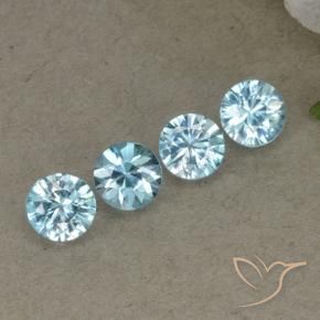 Pedras preciosas de Zircão Bebê azul natural de 2.03 ct, Redondo, VVS-VS
