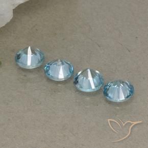 Pedras preciosas de Zircão Bebê azul natural de 2.03 ct, Redondo, VVS-VS