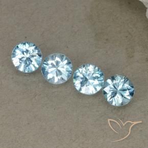 Pedras preciosas de Zircão Azul claro natural de 2.20 ct, Redondo, VVS-VS