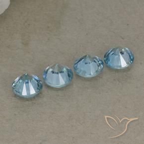 Pedras preciosas de Zircão Azul claro natural de 2.20 ct, Redondo, VVS-VS