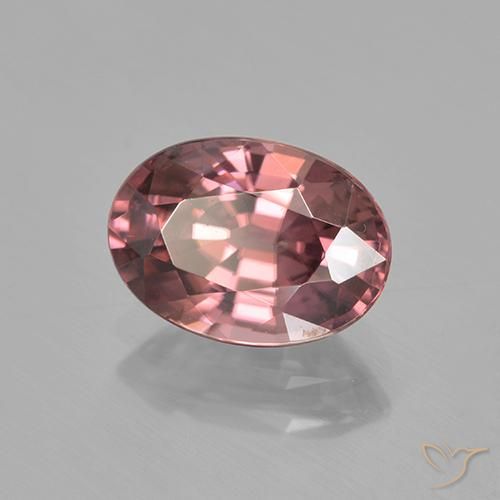 Zircão vermelho médio Natural 2.85ct, oval, VVS-VS