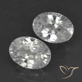 Pedras preciosas de Zircão Branco claro natural de 2.34 ct, oval, VVS-VS