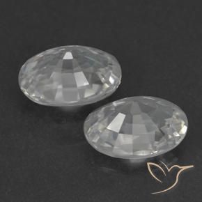 Pedras preciosas de Zircão Branco claro natural de 2.34 ct, oval, VVS-VS